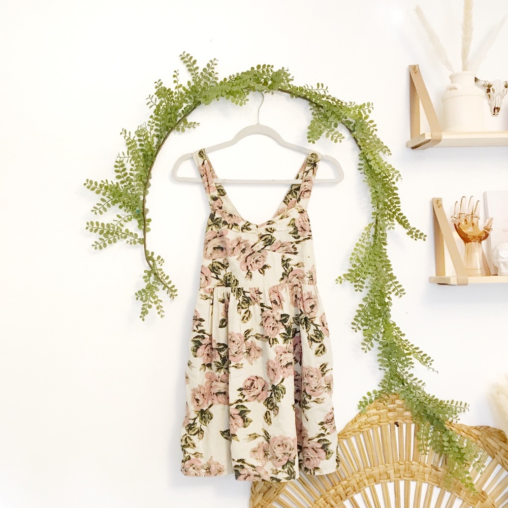 Pins and Needles Urban Outfitters Rose Floral Backless Mini Dress